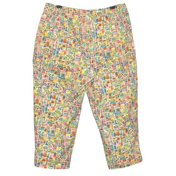 Talbots Women's Stretch 14 Petite Printed Cropped Pants - Picture 4 of 16